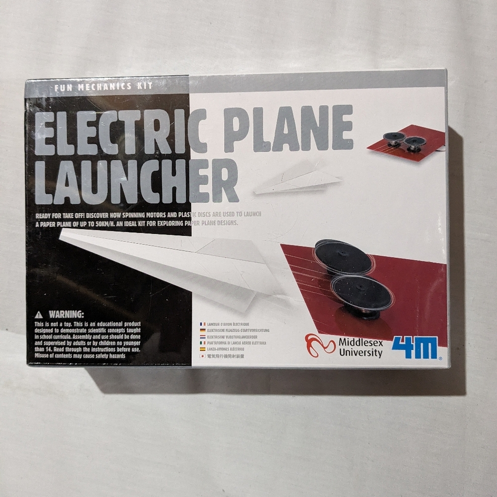 Electric plane launcher 4M fun mechanics kit for paper airplanes